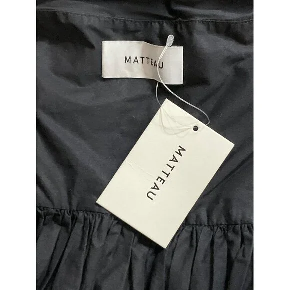 Matteau Bandeau Rouched Sundress in Black 2 New Womens Maxi Cotton Gown - Picture 7 of 16